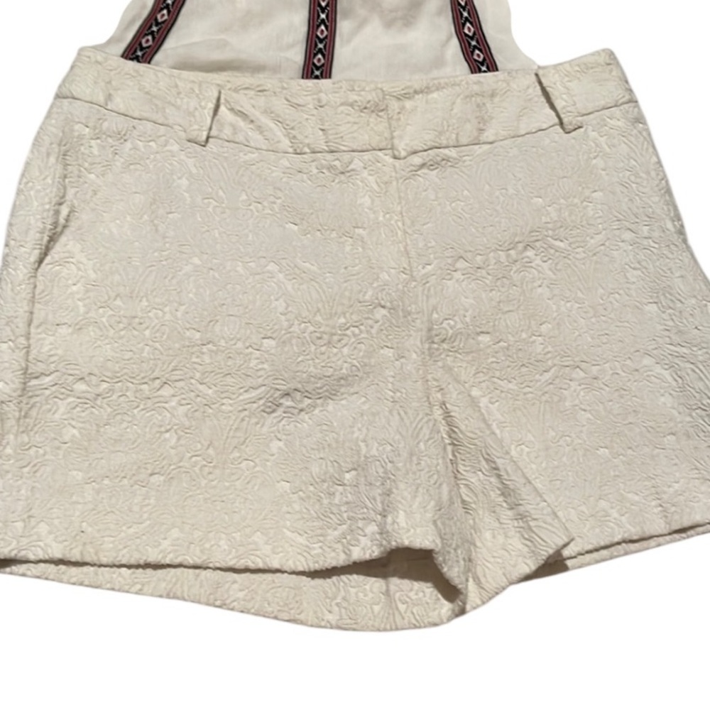 CLOVIS size 2-4 Ivory damask shorts dressy flat front pockets